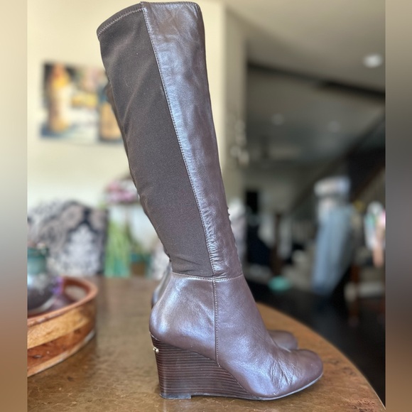 Michael Kors Women’s Tall Bromely Wedge Boot in Brown - Picture 3 of 4